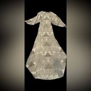 Chic Monochrome Long Sleeve Maxi Dress